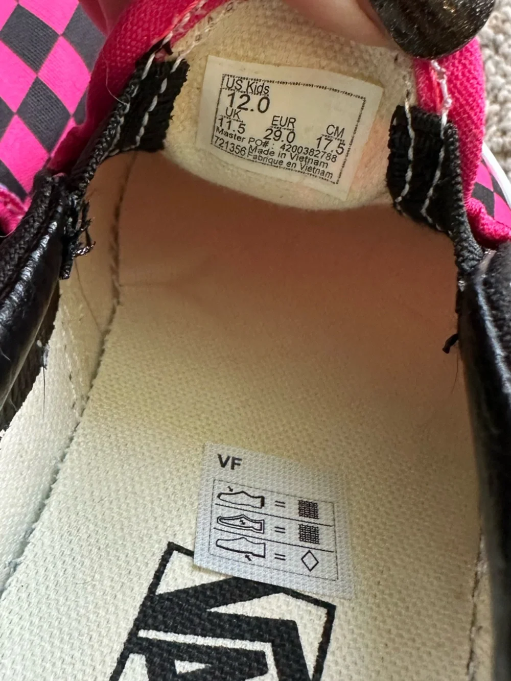 Little kids size 12 slip on vans. Hot pink and black checkers. Brand new! - Picture 4 of 5